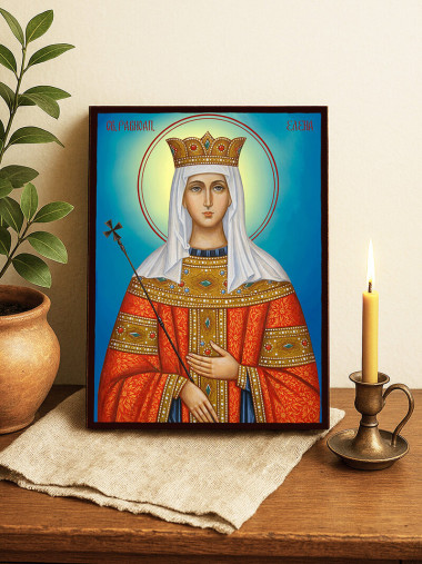 Икона на Света Елена с небесен фон