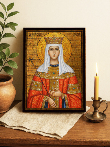 Златна икона на Света Елена със златна мозайка