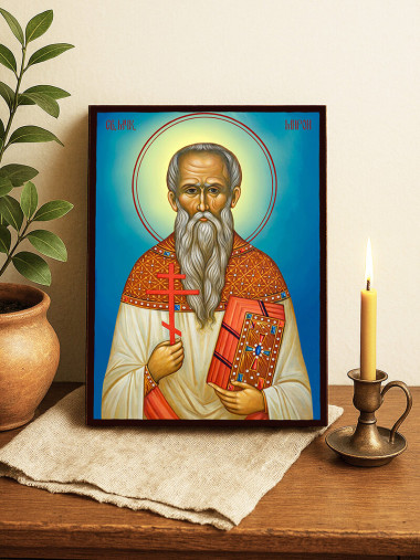 Икона на Св. Мирон с небесен фон