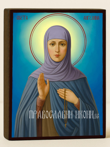 Икона на Св. Ангелина с небесен фон