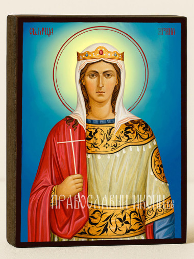 Икона на Света Ирина с небесен фон