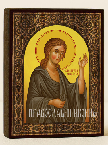 Икона на Света Мария Египетска с флорален дървесен свод