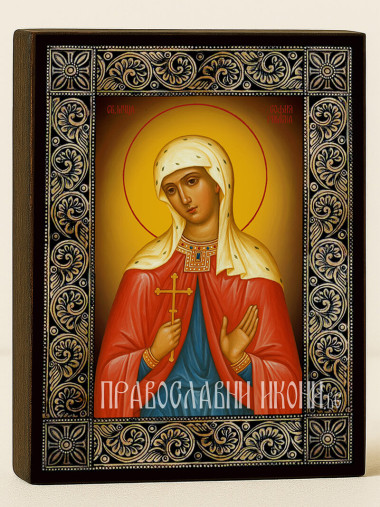 Икона на Св. София с рамка с флорални мотиви