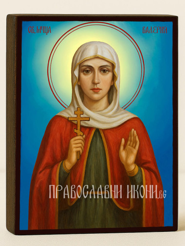 Икона на Света Валерия с небесен фон