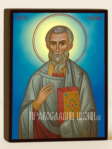 Икона на Св. Ермолай с небесен фон